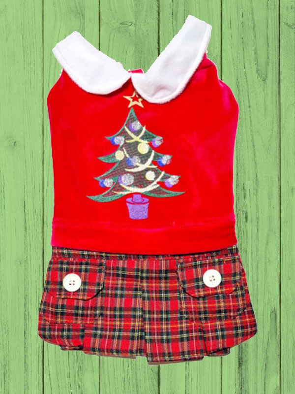 Xmas Girl Dog Outfit (ST011) Pimp My Pooch Ireland Dog Boutique